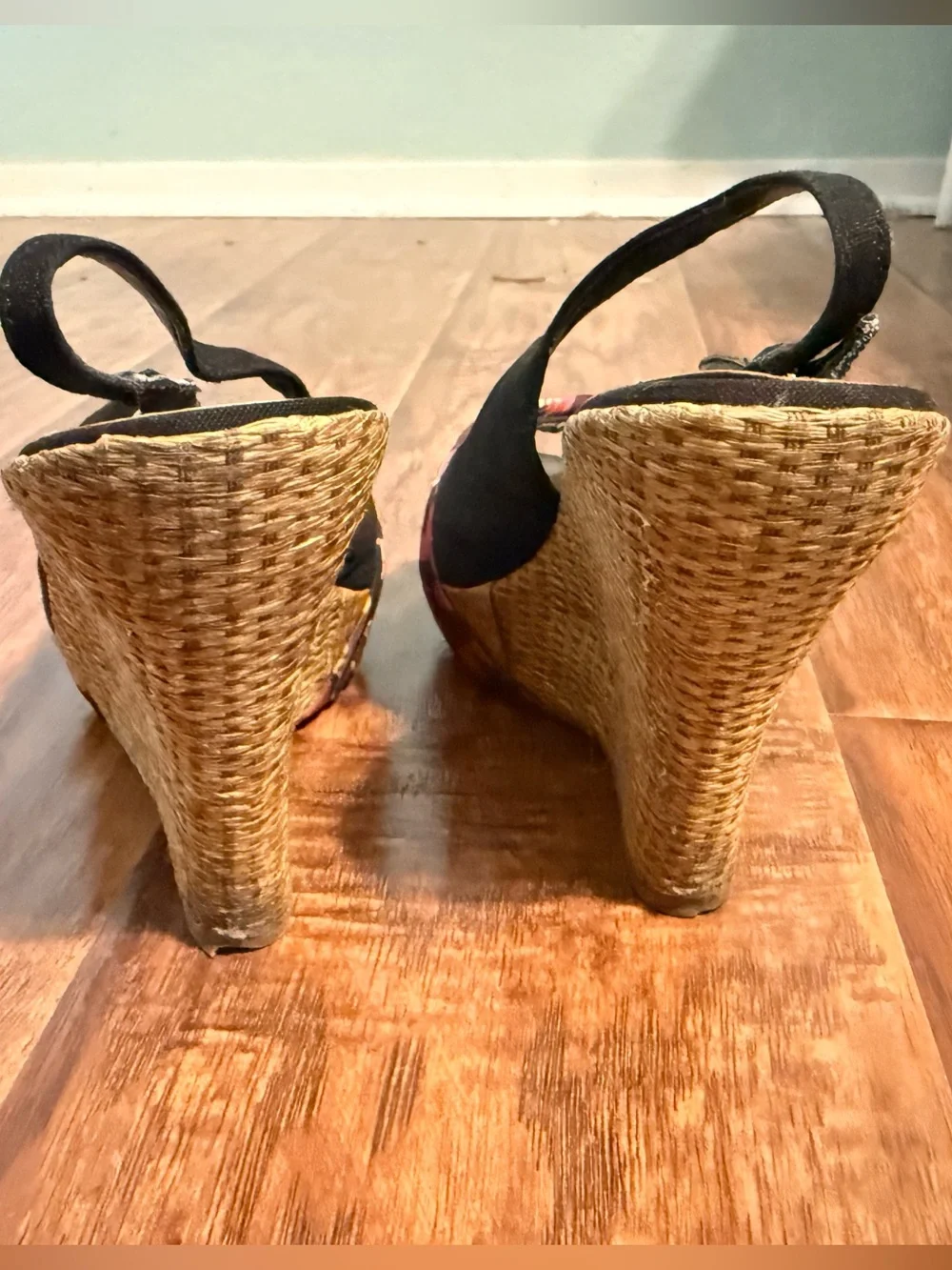Wedge Espadrille Sandals - Black